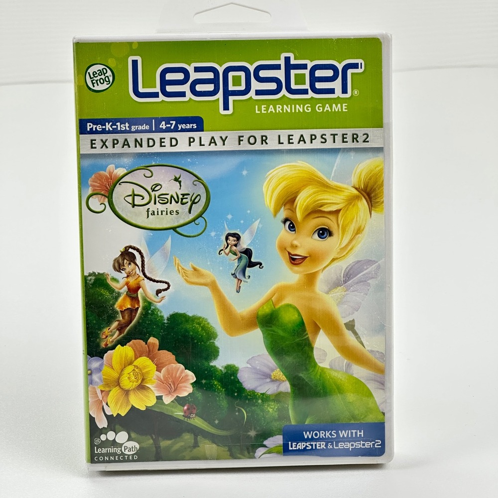 LeapFrog Leapster Learning Game Disney Fairies Tinker Bell Math Ages 4-7 NEW